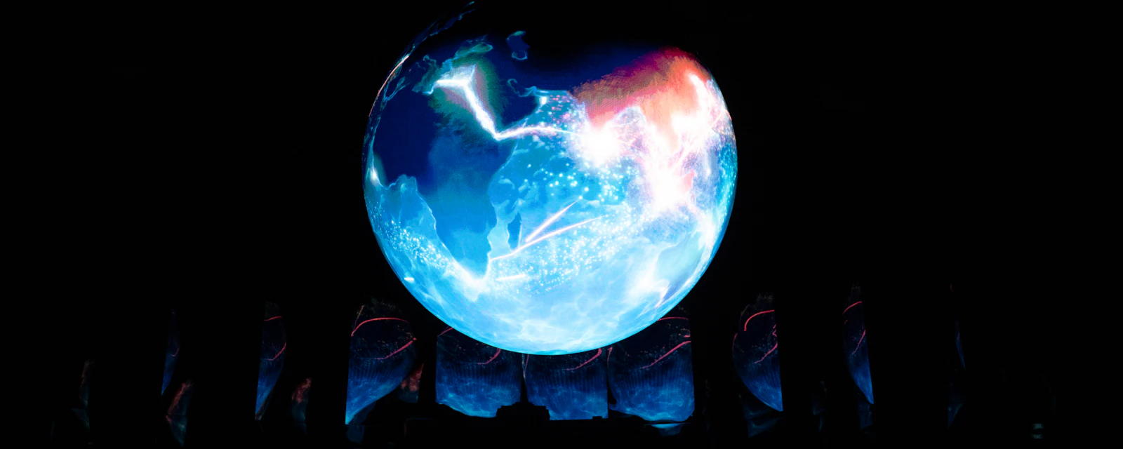 A glowing globe representing search demand measured across several countries